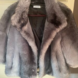 Faux fur cape